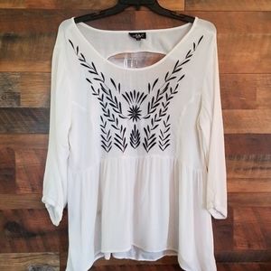 Angels black and white blouse